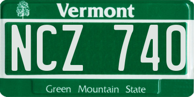 VT license plate NCZ740