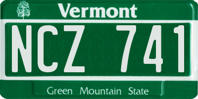 VT license plate NCZ741