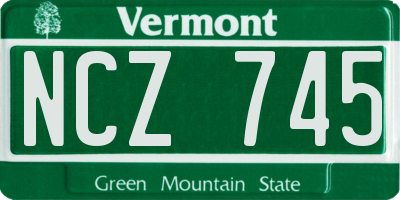 VT license plate NCZ745