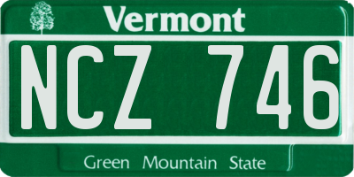 VT license plate NCZ746