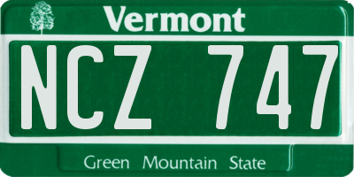 VT license plate NCZ747