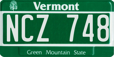 VT license plate NCZ748