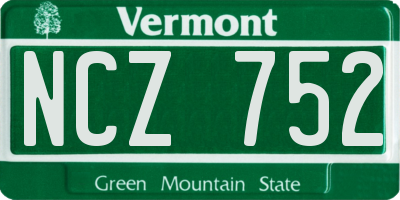 VT license plate NCZ752
