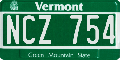 VT license plate NCZ754