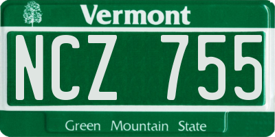 VT license plate NCZ755