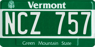 VT license plate NCZ757