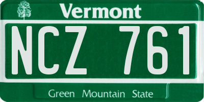 VT license plate NCZ761
