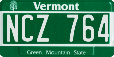 VT license plate NCZ764