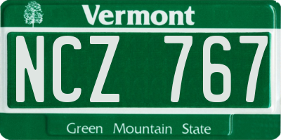 VT license plate NCZ767