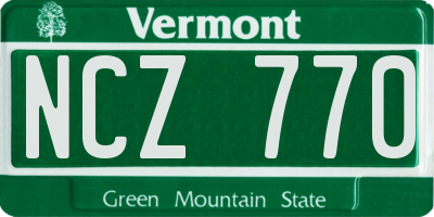 VT license plate NCZ770