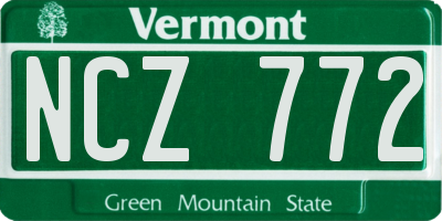 VT license plate NCZ772