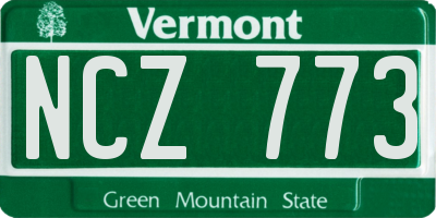 VT license plate NCZ773