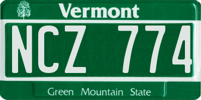 VT license plate NCZ774