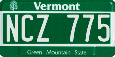 VT license plate NCZ775
