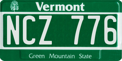 VT license plate NCZ776