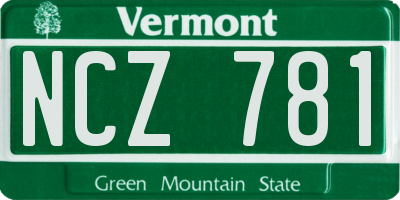 VT license plate NCZ781