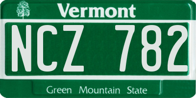 VT license plate NCZ782