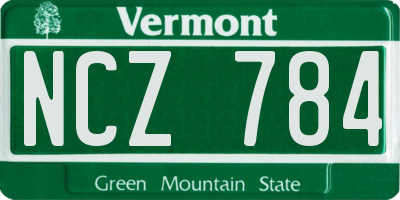 VT license plate NCZ784