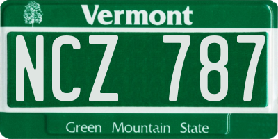 VT license plate NCZ787