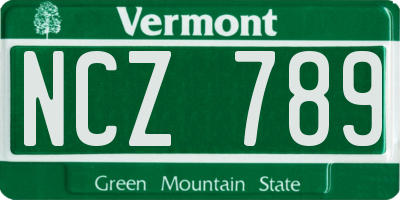 VT license plate NCZ789