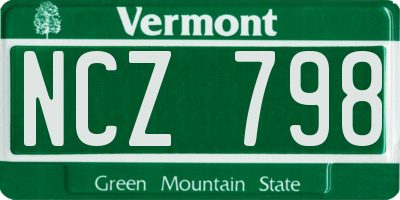VT license plate NCZ798