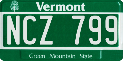 VT license plate NCZ799