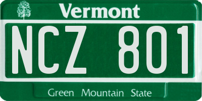VT license plate NCZ801