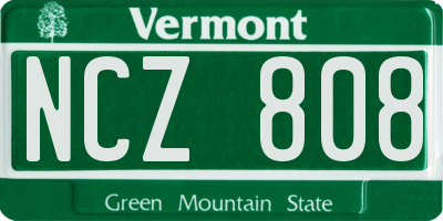 VT license plate NCZ808