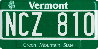 VT license plate NCZ810