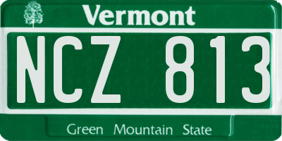 VT license plate NCZ813