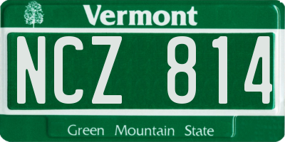 VT license plate NCZ814