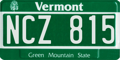 VT license plate NCZ815