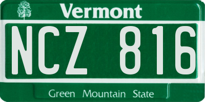 VT license plate NCZ816