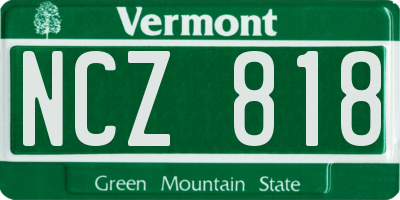 VT license plate NCZ818