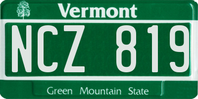 VT license plate NCZ819