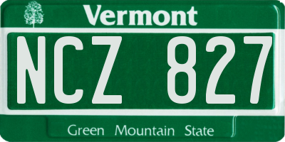 VT license plate NCZ827
