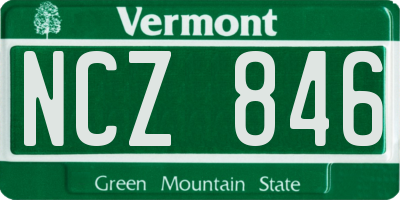VT license plate NCZ846