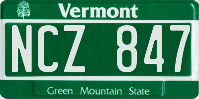 VT license plate NCZ847