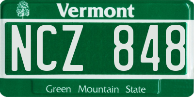 VT license plate NCZ848