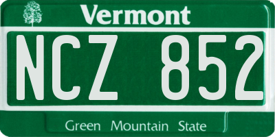 VT license plate NCZ852
