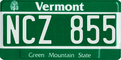 VT license plate NCZ855