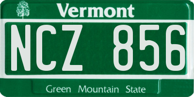 VT license plate NCZ856