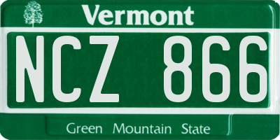VT license plate NCZ866