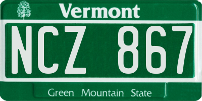 VT license plate NCZ867