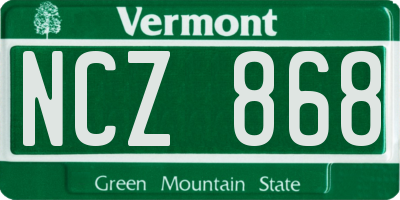 VT license plate NCZ868