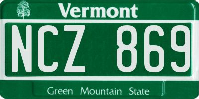 VT license plate NCZ869