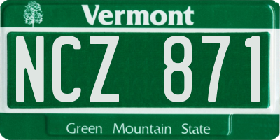 VT license plate NCZ871