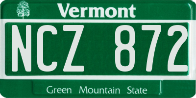 VT license plate NCZ872