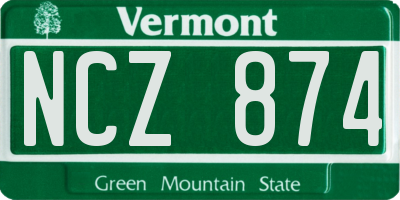 VT license plate NCZ874
