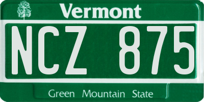 VT license plate NCZ875